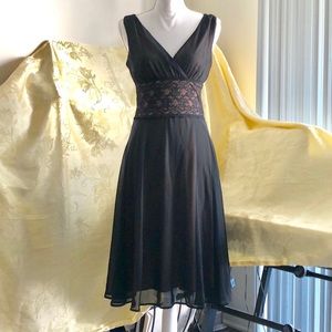 Nude Lace Black Cocktail Party Dress Barn 4 V Neck